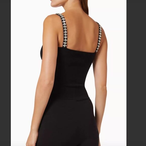 House of Harlow 1960 Drina Embellished Tank Top in Viscose-blend Knit - Picture 3 of 12